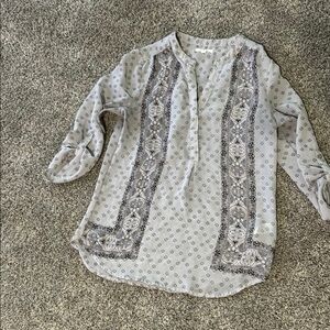 Elegant Gray Patterned Women's Top